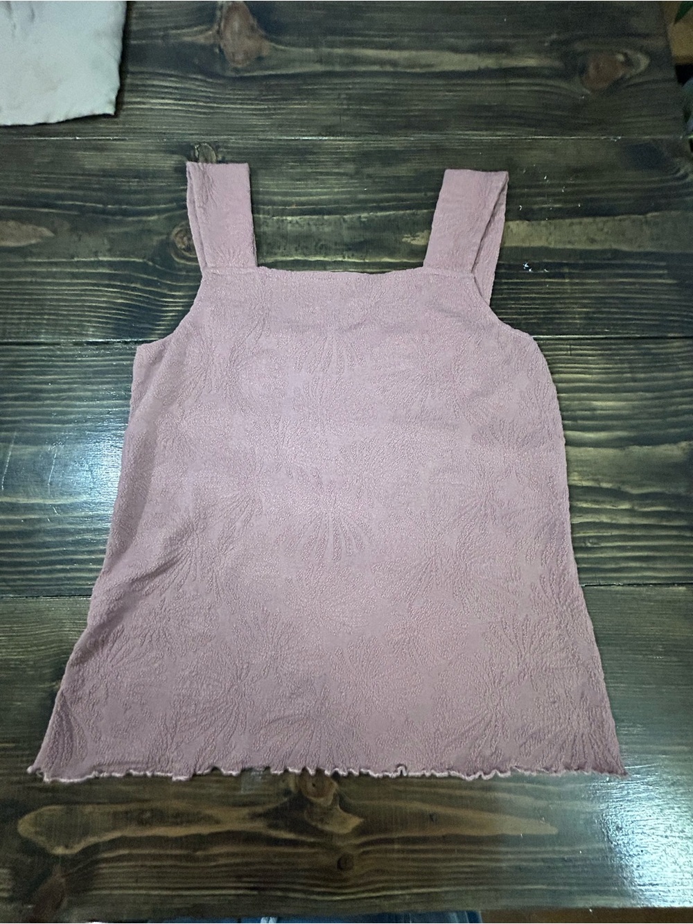 Maurices Dusty Rose Square-Neck Textured Tank